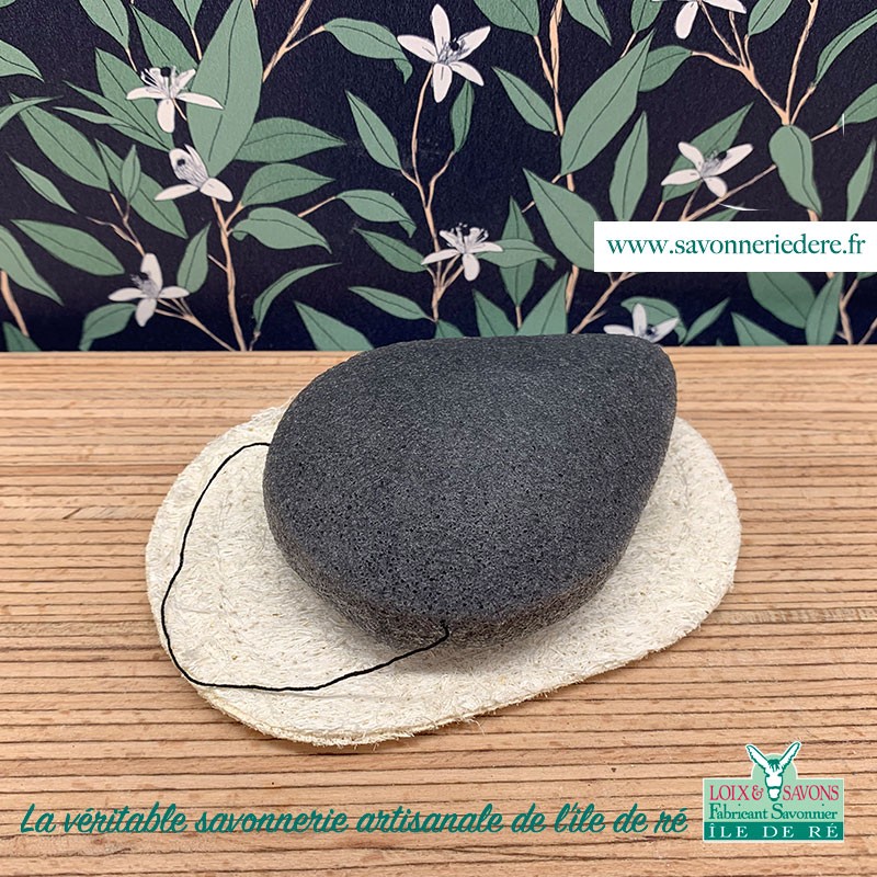 Eponge visage konjac charbon