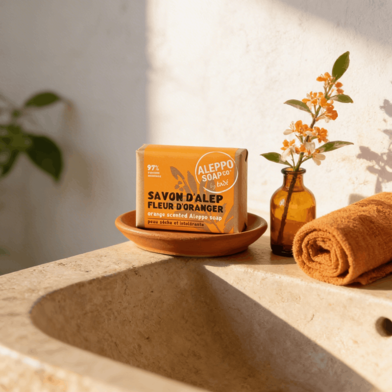 Savon d'Alep fleur d'oranger 100 g | Peaux sèches | Loix & Savons