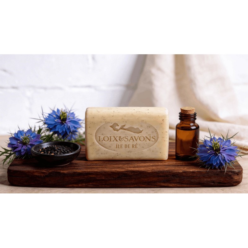 Savon exfoliant huile de nigelle 100 g | Savonnerie de Ré