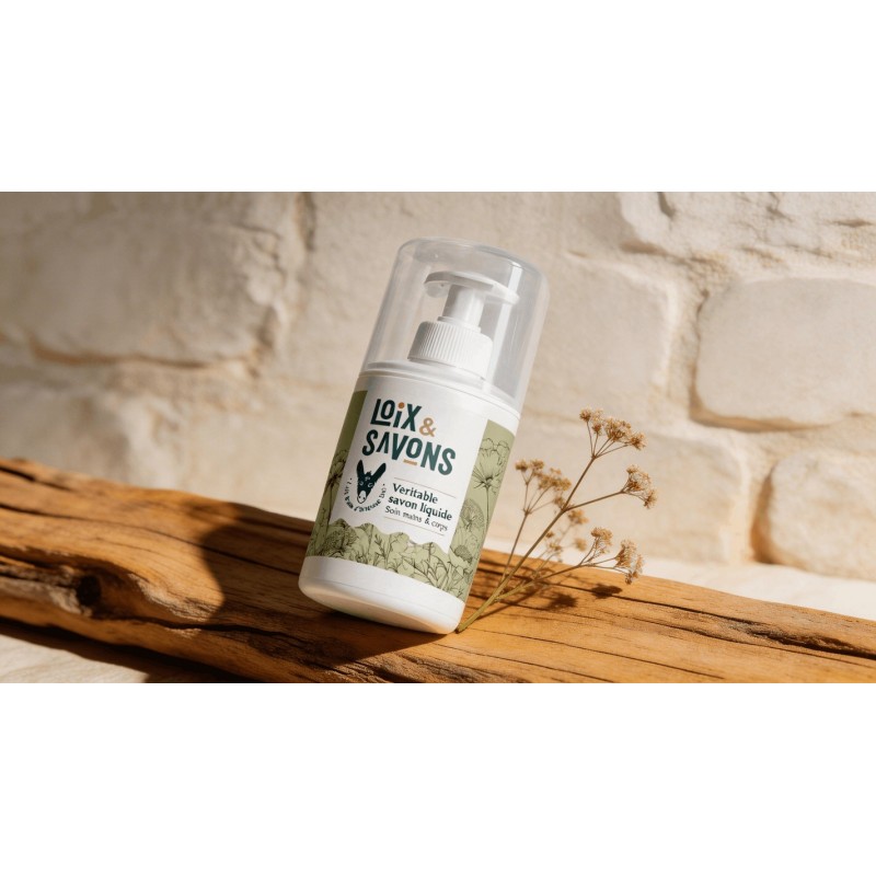 Savon liquide lait d anesse frais bio flacon pompe 300ml bois flotte ile de re