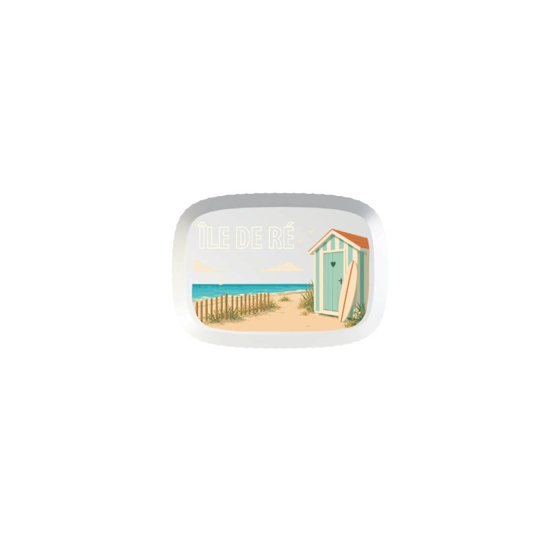Boîte à savon recyclée 2 en 1, motif cabane de plage de l'île de Ré