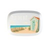 Boîte à savon recyclée 2 en 1, motif cabane de plage de l'île de Ré