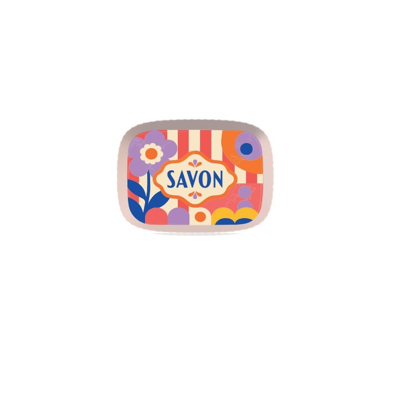 Boîte à savon recyclée 2 en 1, motif fleurs et rayures