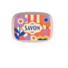 Boîte à savon recyclée 2 en 1, motif fleurs et rayures