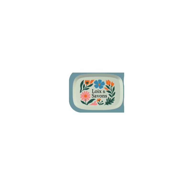 Boîte à savon recyclée 2 en 1, motif fleurs Loix & Savons