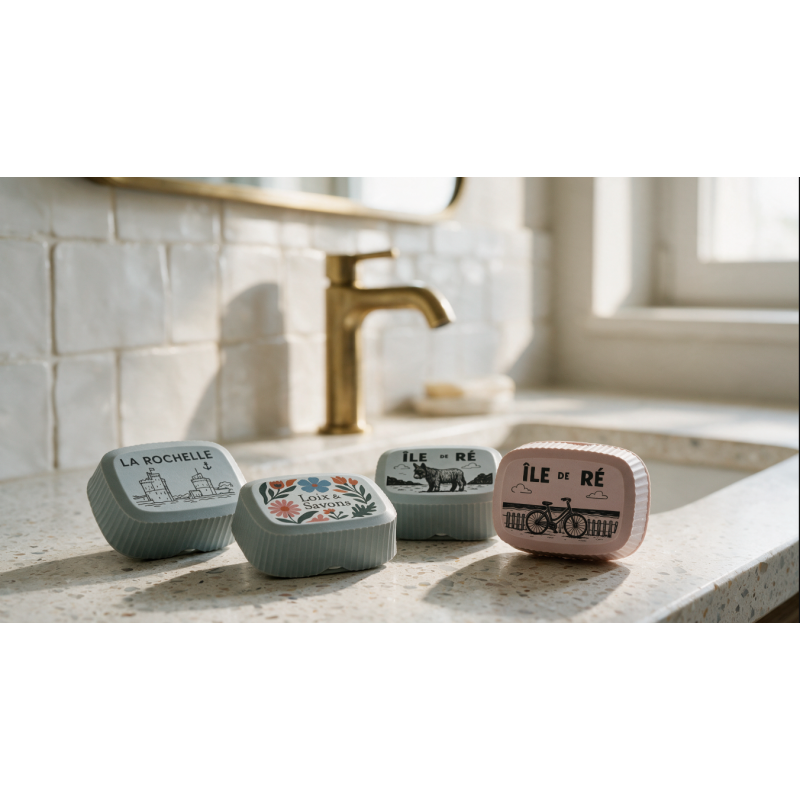 boites a savon recyclees 2 en 1 sur plan de vasque salle de bain ile de re la rochelle loix et savons