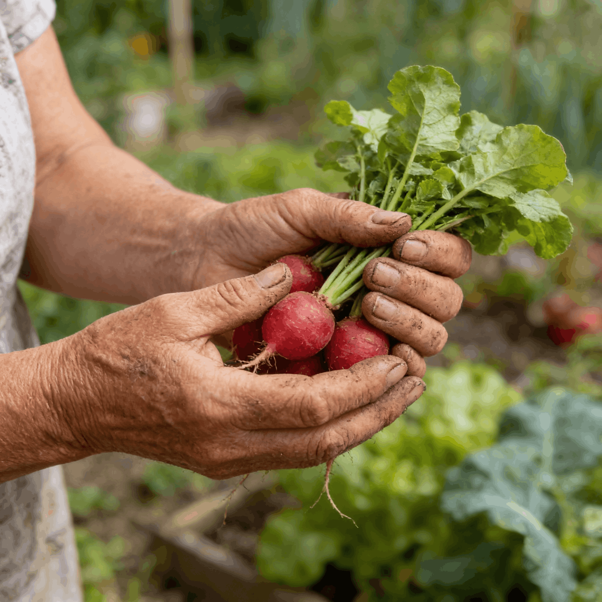 Mains terreuses après jardinage avant nettoyage avec le savon exfoliant au café