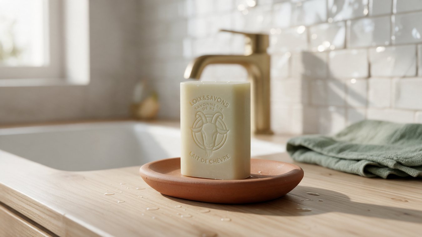 savon au lait de chevre frais porte savon terracotta salle de bain